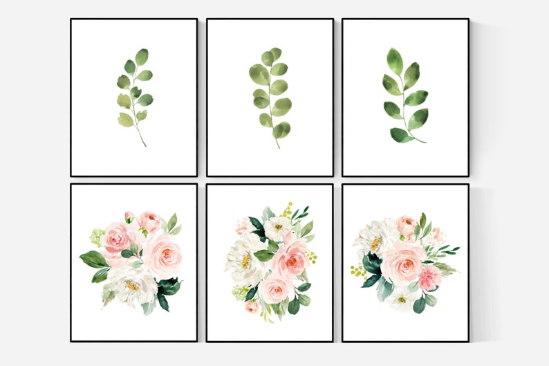 Watercolor Flower Prints Floral Wall Art Floral Room Decor Etsy