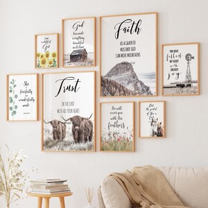 Farmhouse Bible Verse Prints, Christian Wall Art, Bible Verses Wall Art ...