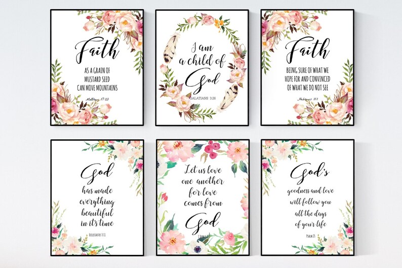 Bible Verse Printable Set Christian Wall Art Bible Verses Etsy Australia