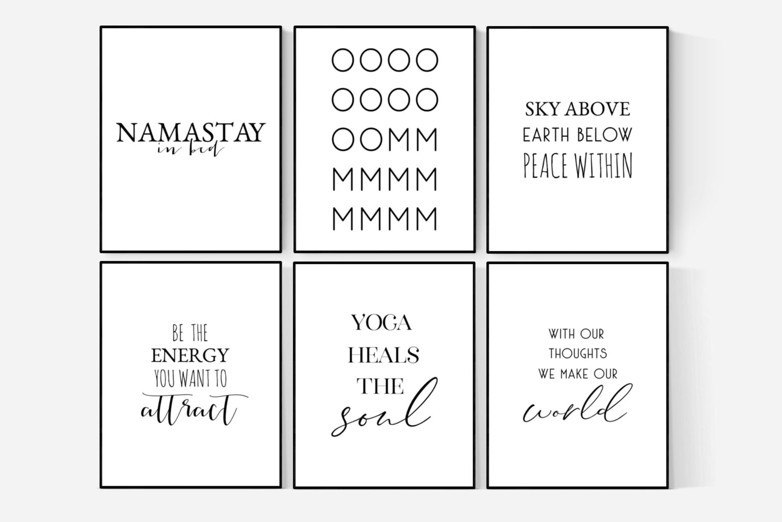 Yoga Printable Set Yoga Room Decor Yoga Wall Art Yoga Etsy