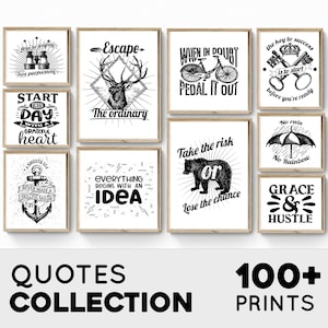 Inspirational Quotes, Positive Wall Art Prints, Office Decor Prints, Inspiring Wall Art, 100 Motivational Wall Art Prints Instant Download