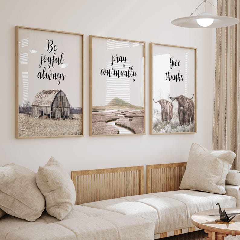 Rustic Scripture Paintings Farmhouse Bible Verse Prints, Christian Wall Art, Bible Verses Wall Art ...