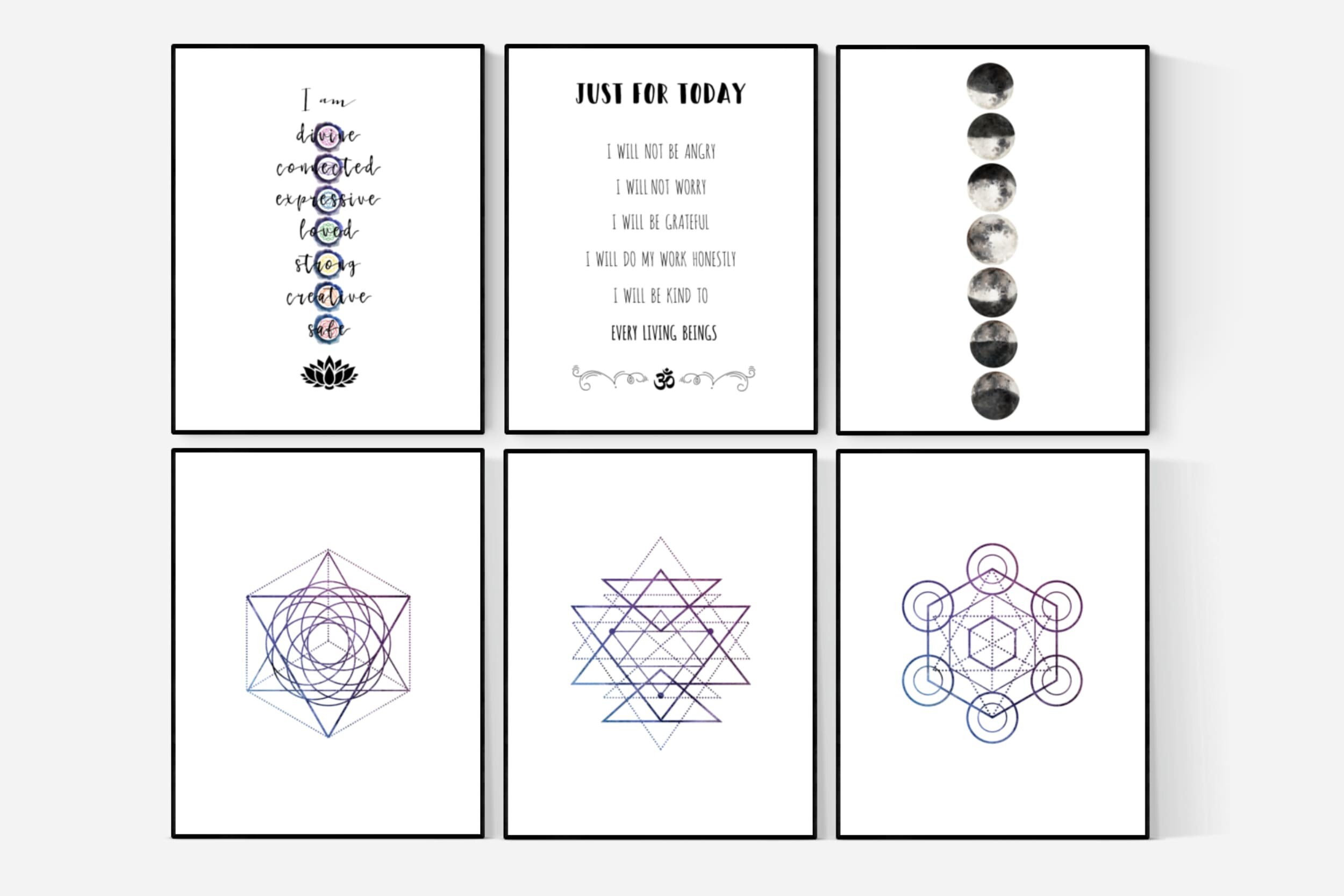 Yoga Printable Set Yoga Room Decor Yoga Wall Art Yoga | Etsy