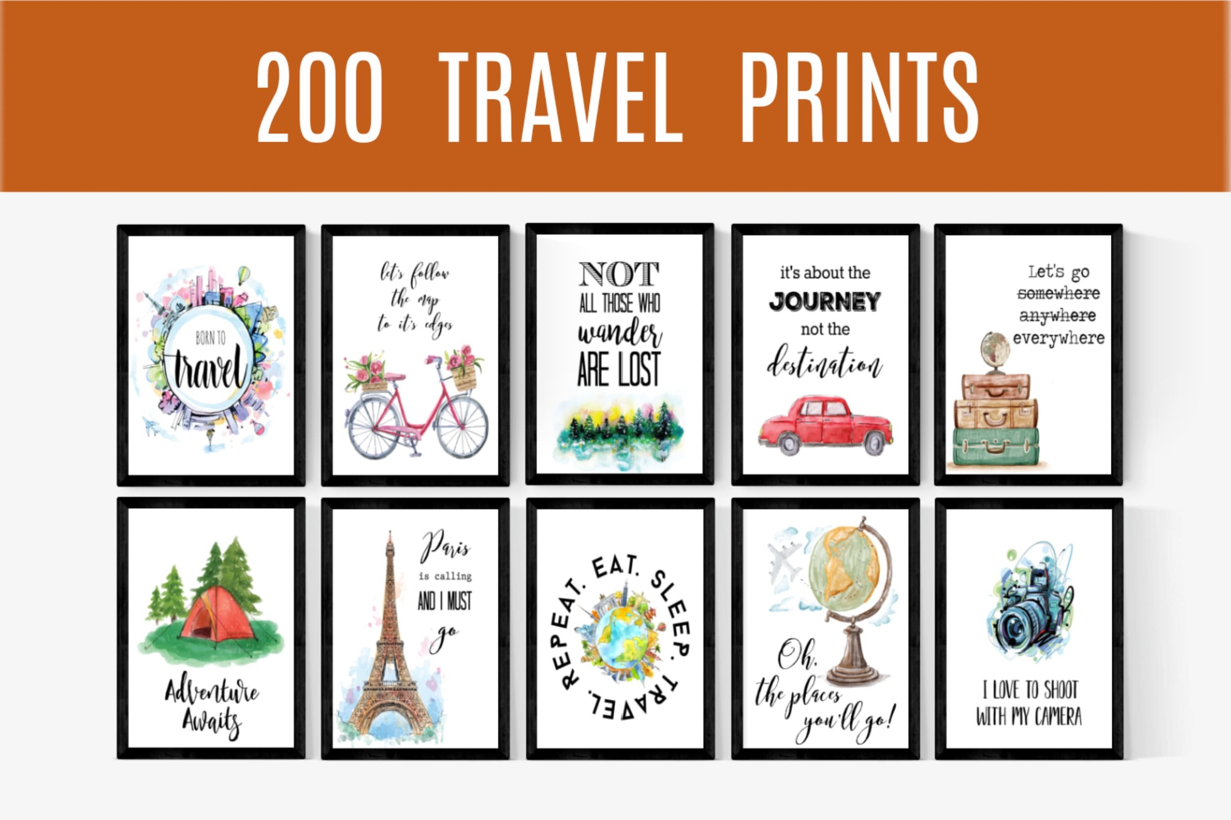 Travel Adventure Printable Set Inspirational Travel Prints Etsy