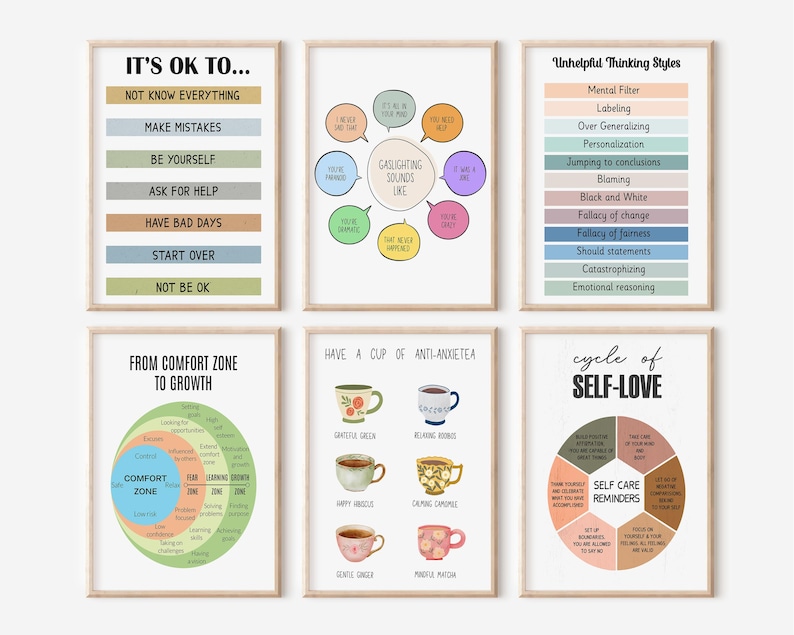 Buy Set of 500 Mental Health Poster, Therapist Wall Art Print, Therapy