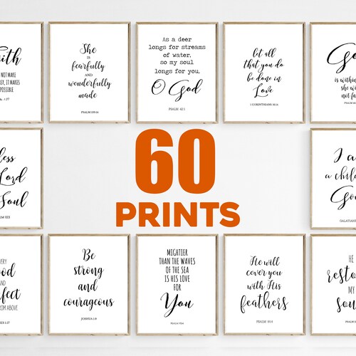 30 Bible Verse Printable Set Christian Wall Art Bundle Bible - Etsy