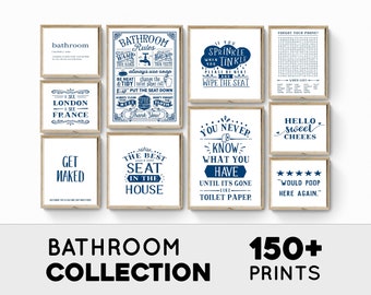 Blue Bathroom Decor - Etsy