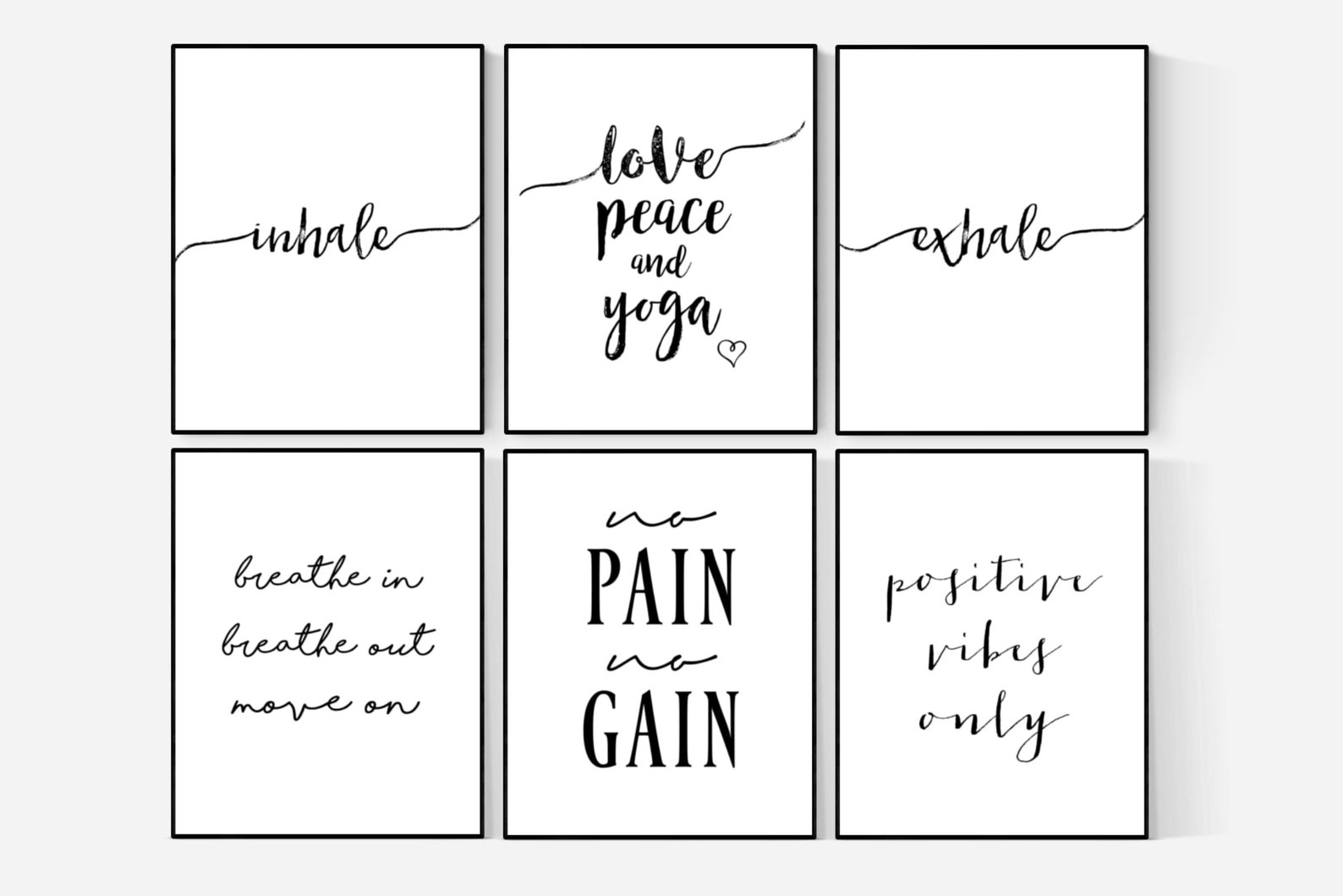 Yoga Printable Set Yoga Room Decor Yoga Wall Art Yoga Etsy