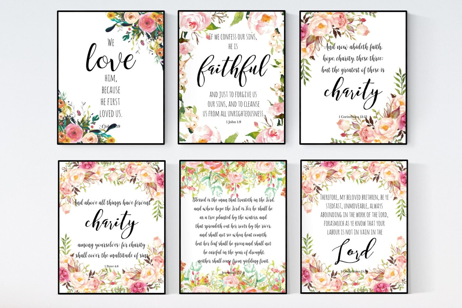 KJV Bible Verse Print Set Printable Scripture 60 KJV Bible | Etsy