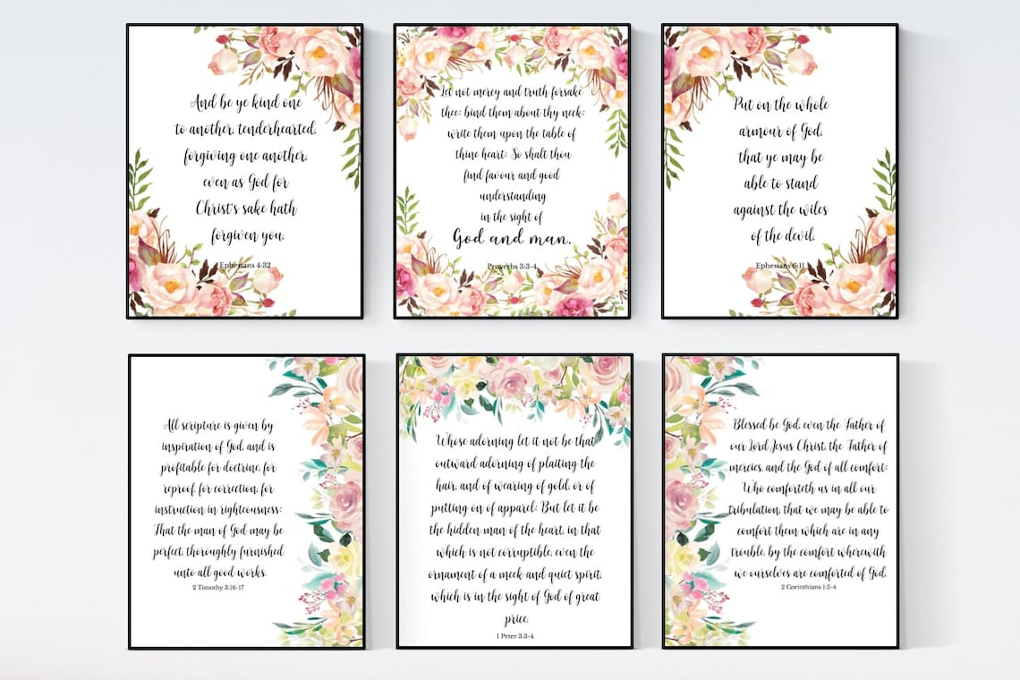 KJV Bible Verse Print Set Printable Scripture 50 KJV Bible - Etsy Australia