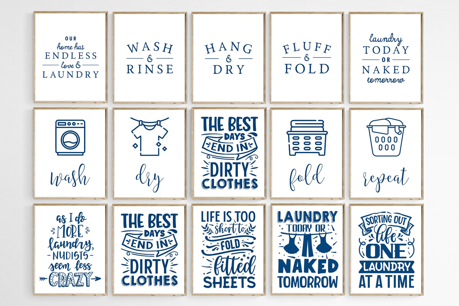 Navy Blue Bathroom Wall Art Blue Bathroom Wall Decor Funny Etsy