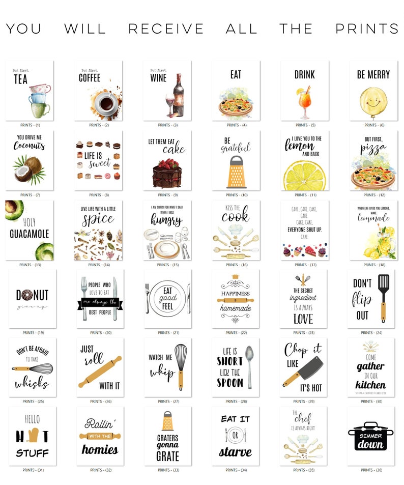 Funny Kitchen Wall Decor Kitchen Wall Art Kitchen Utensils Etsy