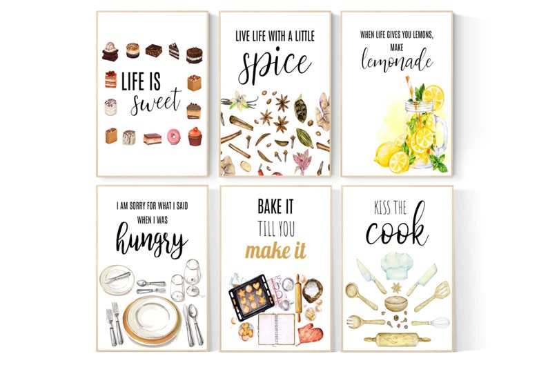 Funny Kitchen Wall Decor Kitchen Wall Art Kitchen Utensils | Etsy