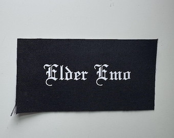 Elder Emo Canvas Patch | Iron-On Vinyl Alternative Punk Scene Kid Accessory
