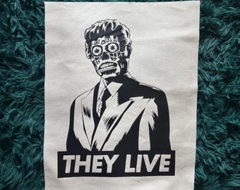 Retro Alien Skull Back Patch