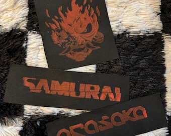 Arasaka and Samurai Patch Bundle | Cyberpunk 2077 Logo & Text Patches | Johnny Silverhand Merch