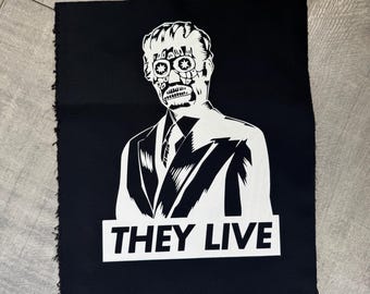 Retro Alien Skull Back Patch