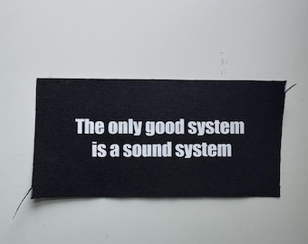 Sound System Canvas Patch | Punk Ska DIY Iron-On Vinyl Apparel (7.5" x 3.5")