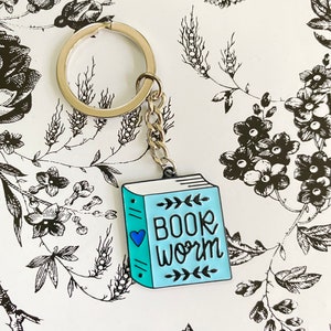 Bookworm Keychain Book Lover Gift, Booktok, Bookish Gift, Book Nerd, Bookworm, Bookish, Avid Reader, Romance Reader, Reader Gifts