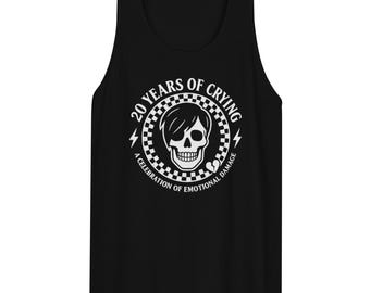 20 Years of Crying Tank Top – Elder Emo Graphic Muscle Shirt