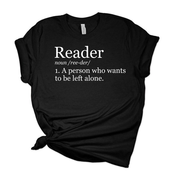 Definición del lector Camiseta unisex de manga corta Libros / Lector / Amante de los libros / Libresco / Regalos de libros / Adicto a los libros / Ávido lector