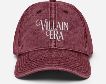 Villain Era Hat – Embroidered Bookish Cap for Fantasy & Dark Romance Readers, TikTok Aesthetic Dad Hat