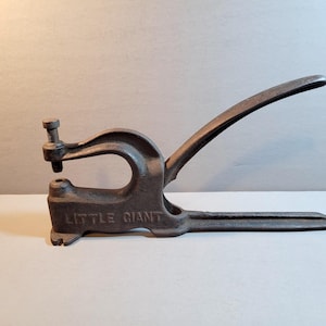 Antique Rivet Press Tool, Little Giant Brand, Made of Cast Iron, Table Top Punch