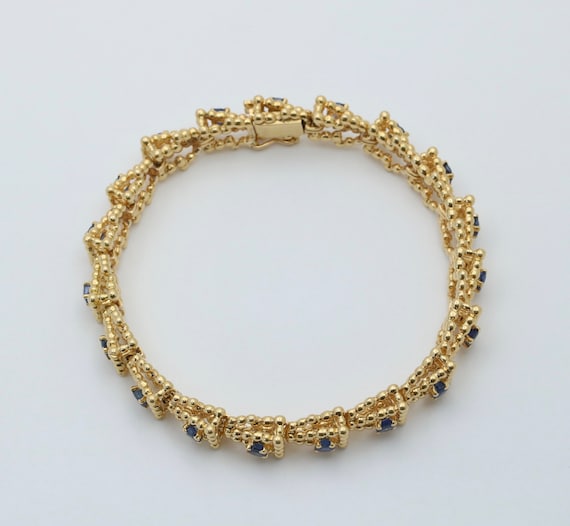 Vintage Tiffany & Co Sapphire and 18K Gold Bracel… - image 9