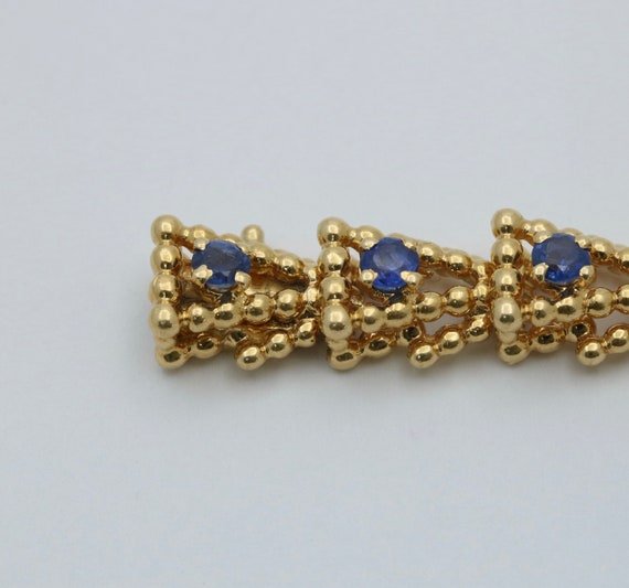 Vintage Tiffany & Co Sapphire and 18K Gold Bracel… - image 6