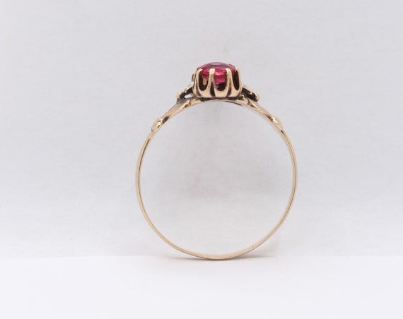 Victorian 14K Gold Pink Paste And Seed Pearl Ring - image 4