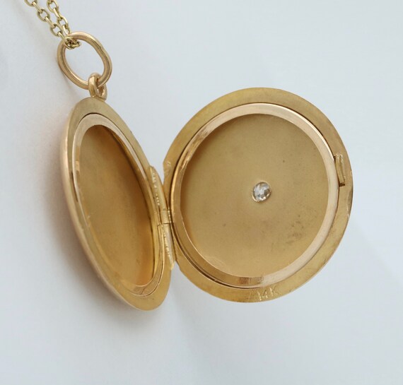 Art Deco Diamond and 14K Gold Locket - image 5