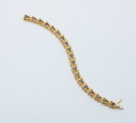 Vintage Tiffany & Co Sapphire and 18K Gold Bracel… - image 4