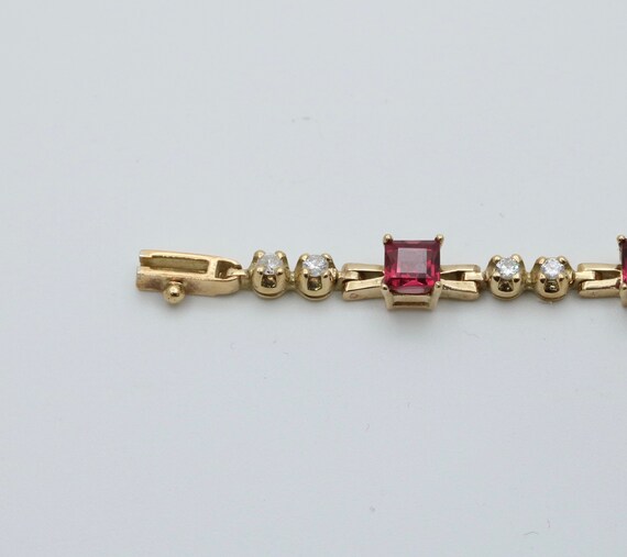 Vintage Rhodolite Garnet and Diamond Bracelet - image 6