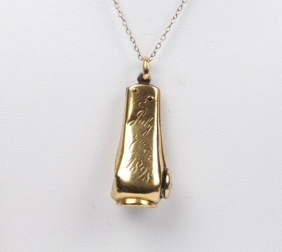 Victorian 18K Gold Cigar Cutter Antique Pendant