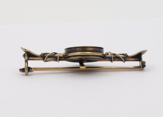 Victorian 14K Gold Swallow Bird Bar Pin, Antique … - image 5