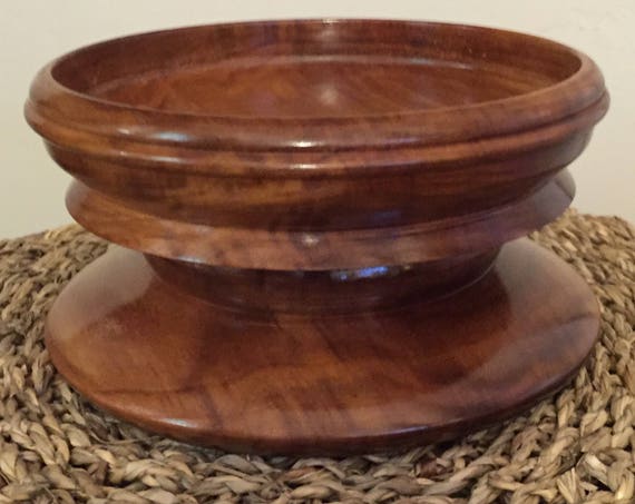 Hand Turned Exotic Canarywood Ring Bowl - Trinket Dish - Key Tray - Candle Pedestal - Art Pedestal - Desk Accessory