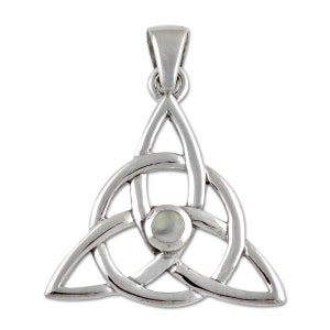 Triquetra Gemstone Pendant - [Silver][1 1/4" Tall] - EF-JWL-P-00001