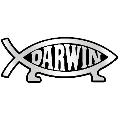 Darwin Fish Plastic Auto Emblem - [Silver][5.25" x 2"] - EF…