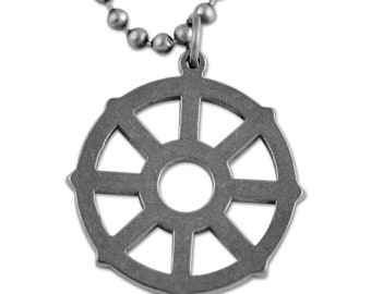 Buddhist Wheel Necklace - [1" Diameter] - EF-JWL-N-00014