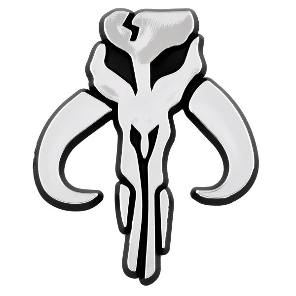 SW Mandalorian Skull Plastic Auto Emblem - [Silver][3" x 2.5"] - EF-EMB-P-00073