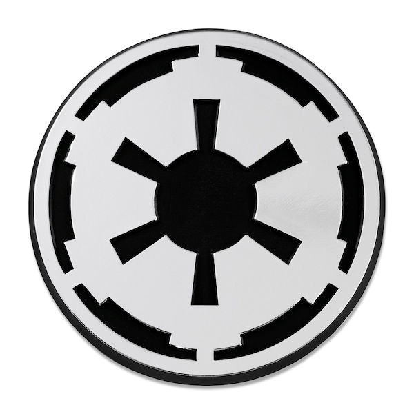 SW Imperial Galactic Empire Logo Plastic Auto Emblem - [Silver][3" x 3"] - EF-EMB-P-00053A