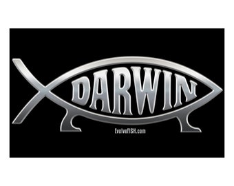 Darwin Fish Bumper Sticker - [5" x 3"] - EF-STK-B-10176