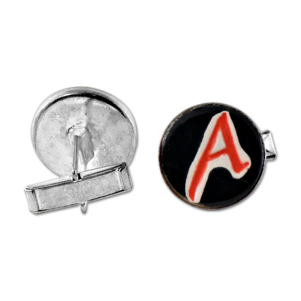 Scarlet A for Atheist Ceramic Cufflinks - [3/4" Diameter] - EF-JWL-C-00008