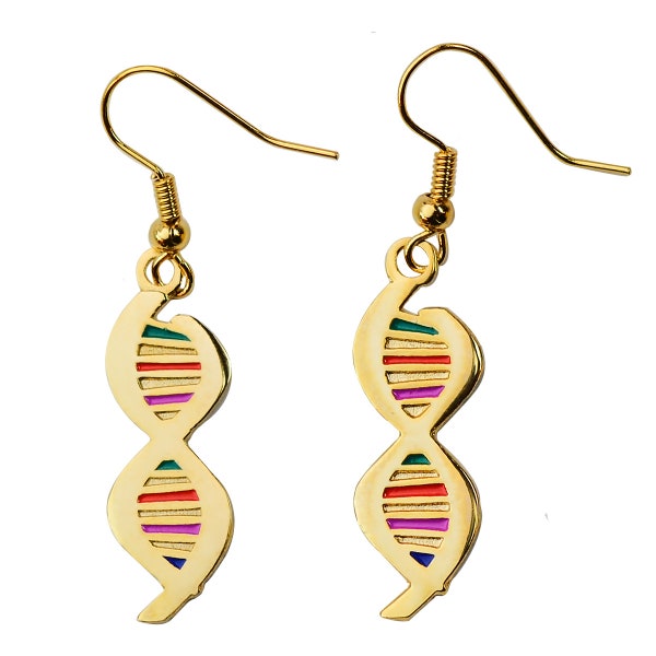 DNA with Color Earrings - [Gold][1" Tall] - EF-JWL-E-00019