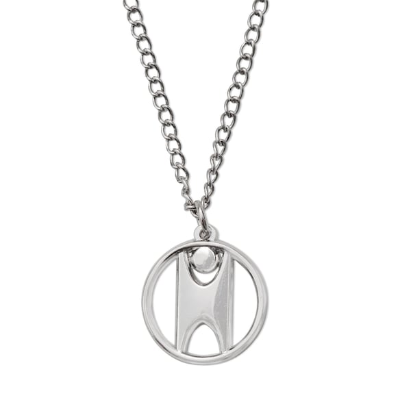 Humanist Round Silver Necklace - [Silver][1" Diameter] - EF-JWL-N-00042