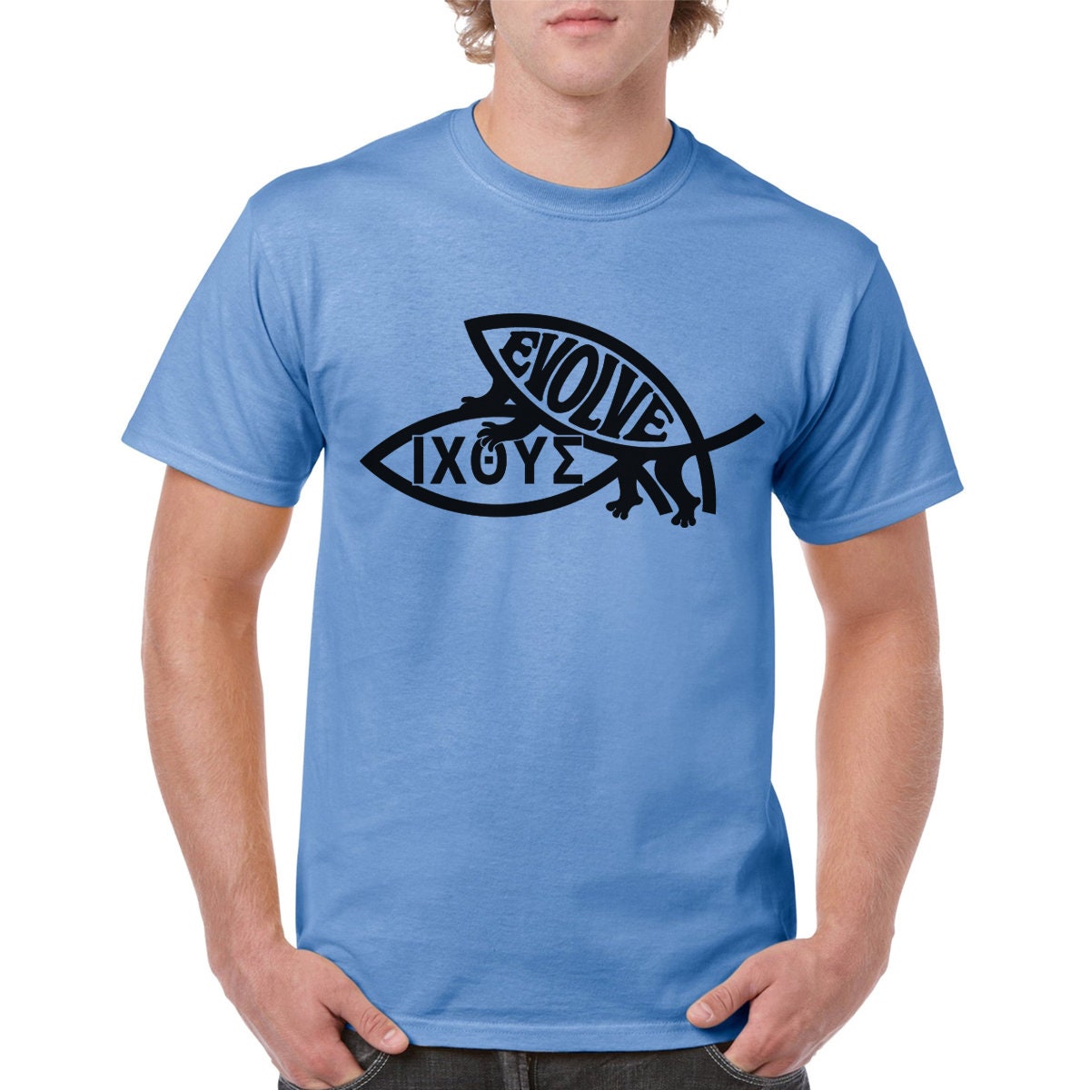 Darwin Fish Tee Etsy