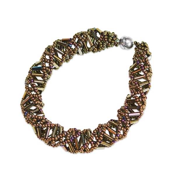 DNA Brown Iris Beaded Bracelet - [9.5" Long] - EF-JWL-A-00116