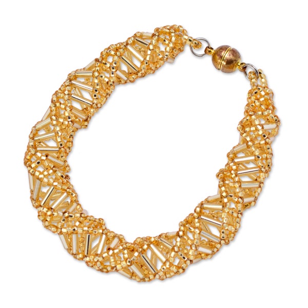 DNA Gold Beaded Bracelet - [9.5" Long] - EF-JWL-A-00114