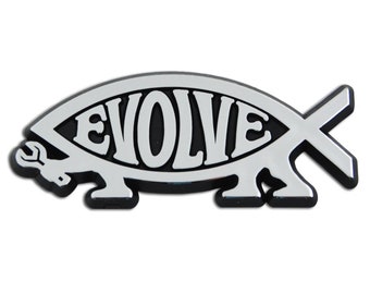 EvolveFish Plastic Auto Emblem - [Silver]