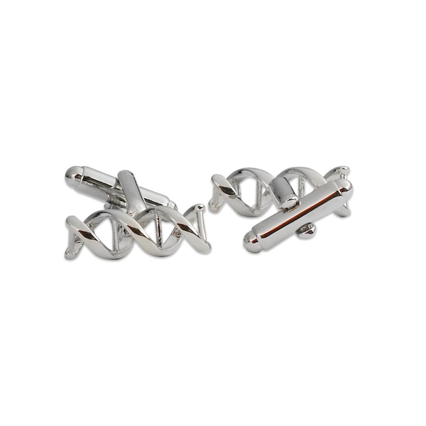 3D DNA Cufflinks - [Silver][3/4" Wide] - EF-JWL-C-00004